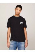 TShirt coton bio dos printé Tommy Jeans BDS Black DM0DM18562