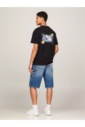 TShirt coton bio dos printé Tommy Jeans BDS Black DM0DM18562