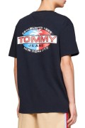 TShirt dos printé Tommy Jeans C1G Dark Night Navy DM0DM18587