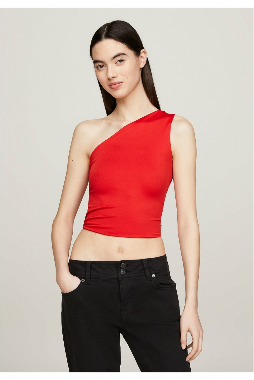 Top asymétrique slim Tommy Jeans XNL Deep Crimson DW0DW17898