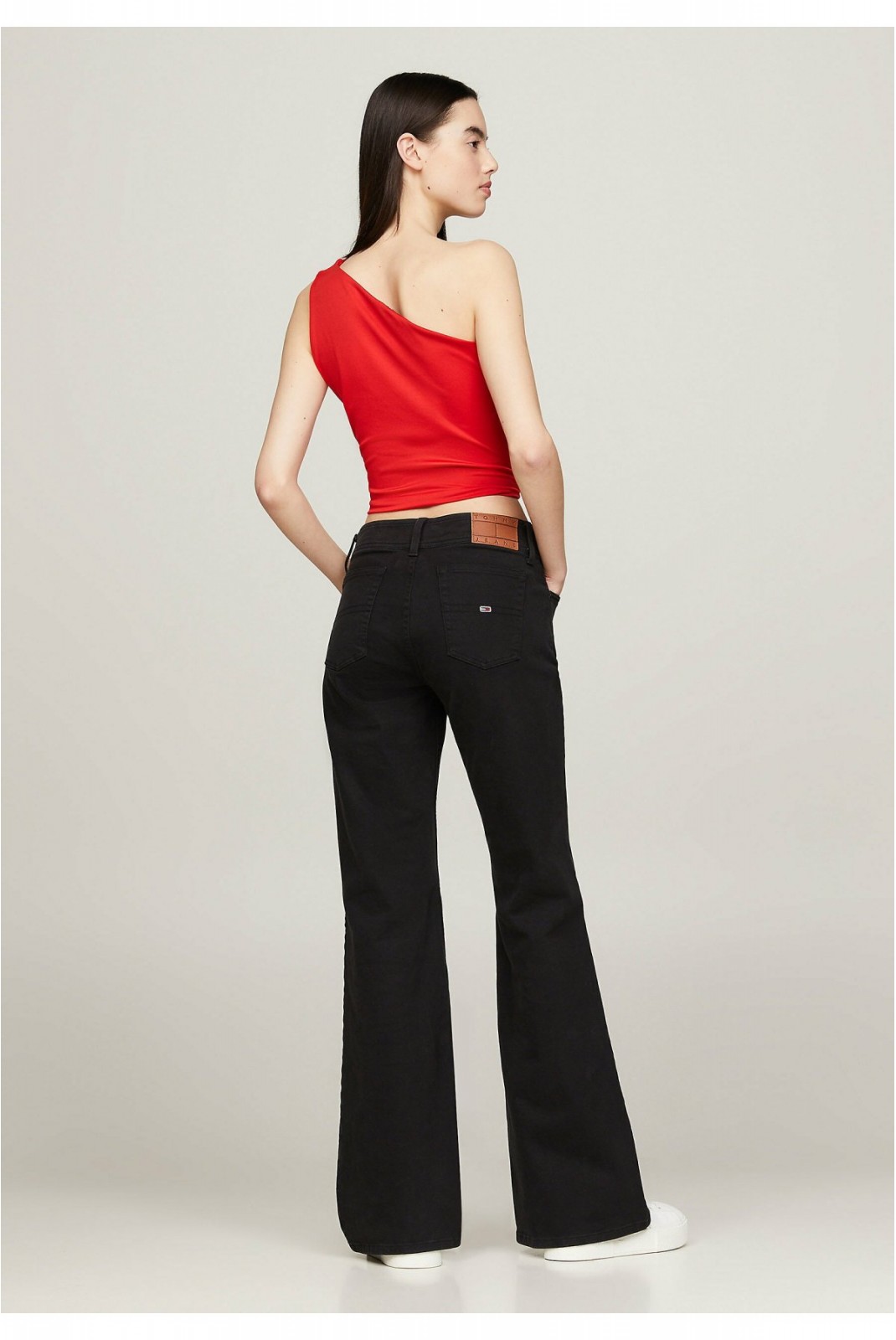 Top asymétrique slim Tommy Jeans XNL Deep Crimson DW0DW17898