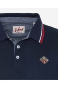 Polo coton regular logo patché Schott NAVY PSHARBOURS21