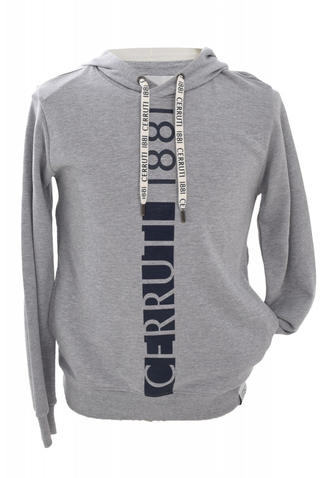 Sweat capuche logo vertical imprimé Cerruti 1881 GRIS BITTI