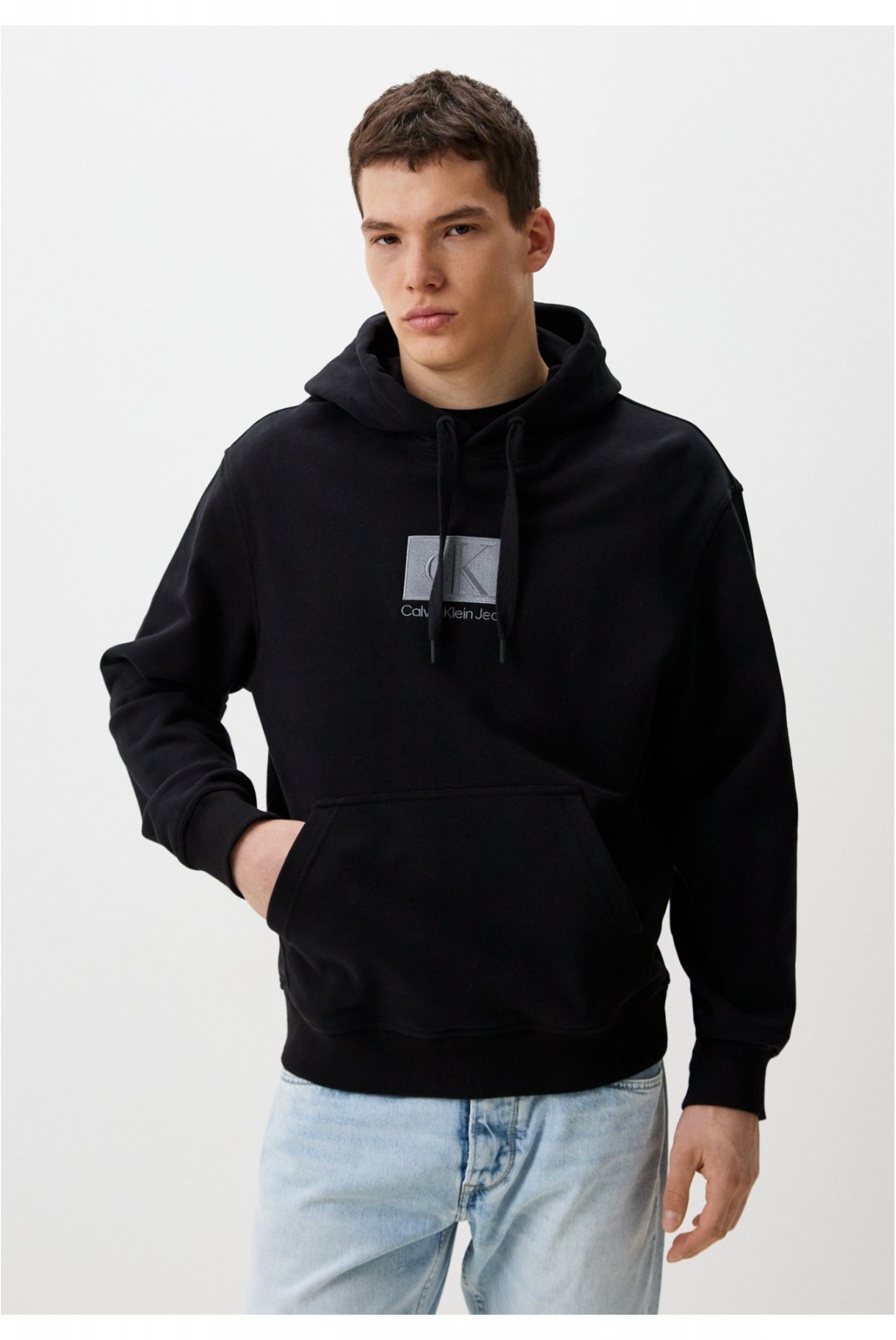 Sweat capuche patch logo cousu Calvin klein BEH Ck Black J30J325702