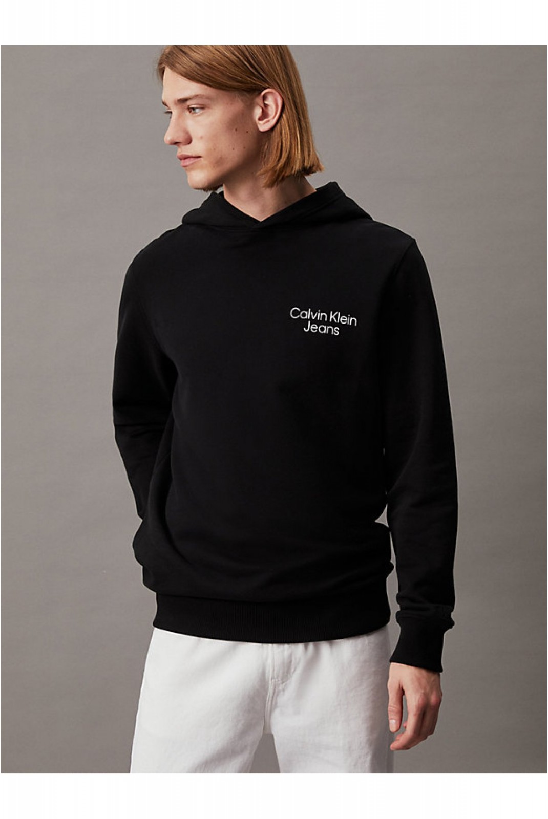 Sweat capuche gros print dos Calvin klein BEH Ck Black J30J325159