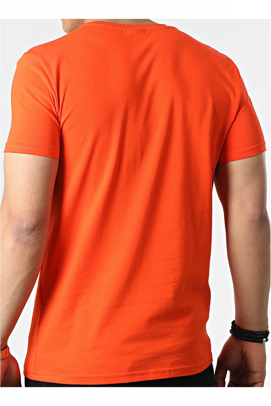 TShirt coton stretch logo relief Redskins ORANGE MALCOM CALDER