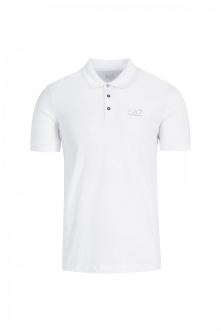 Polo shirt logo printé Ea7 0100 WHITE 8NPF04 PJM5Z