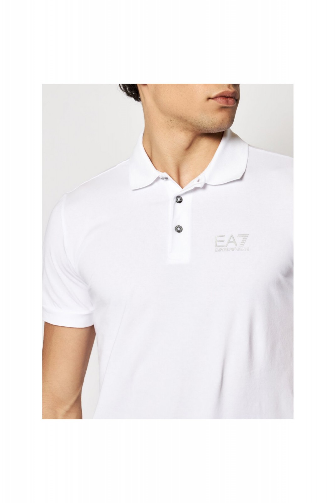 Polo shirt logo printé Ea7 0100 WHITE 8NPF04 PJM5Z