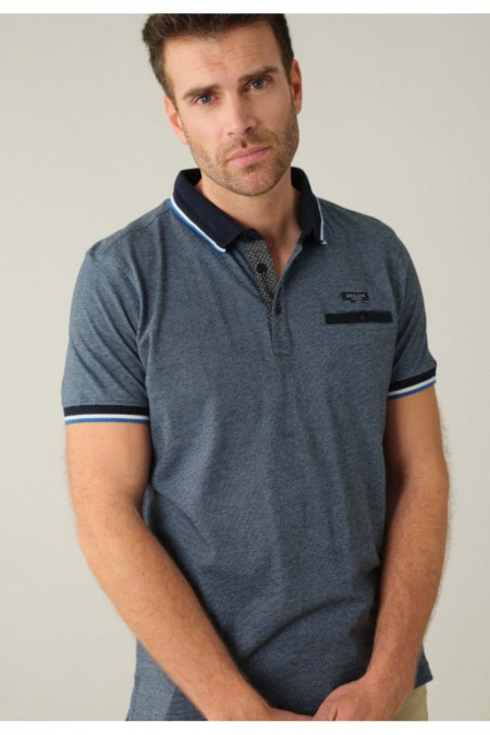 Polo MC 100% coton Deeluxe NAVY DREXLER