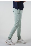 Pantalon chino slim uni stretch Deeluxe GREEN TEA BAKERY