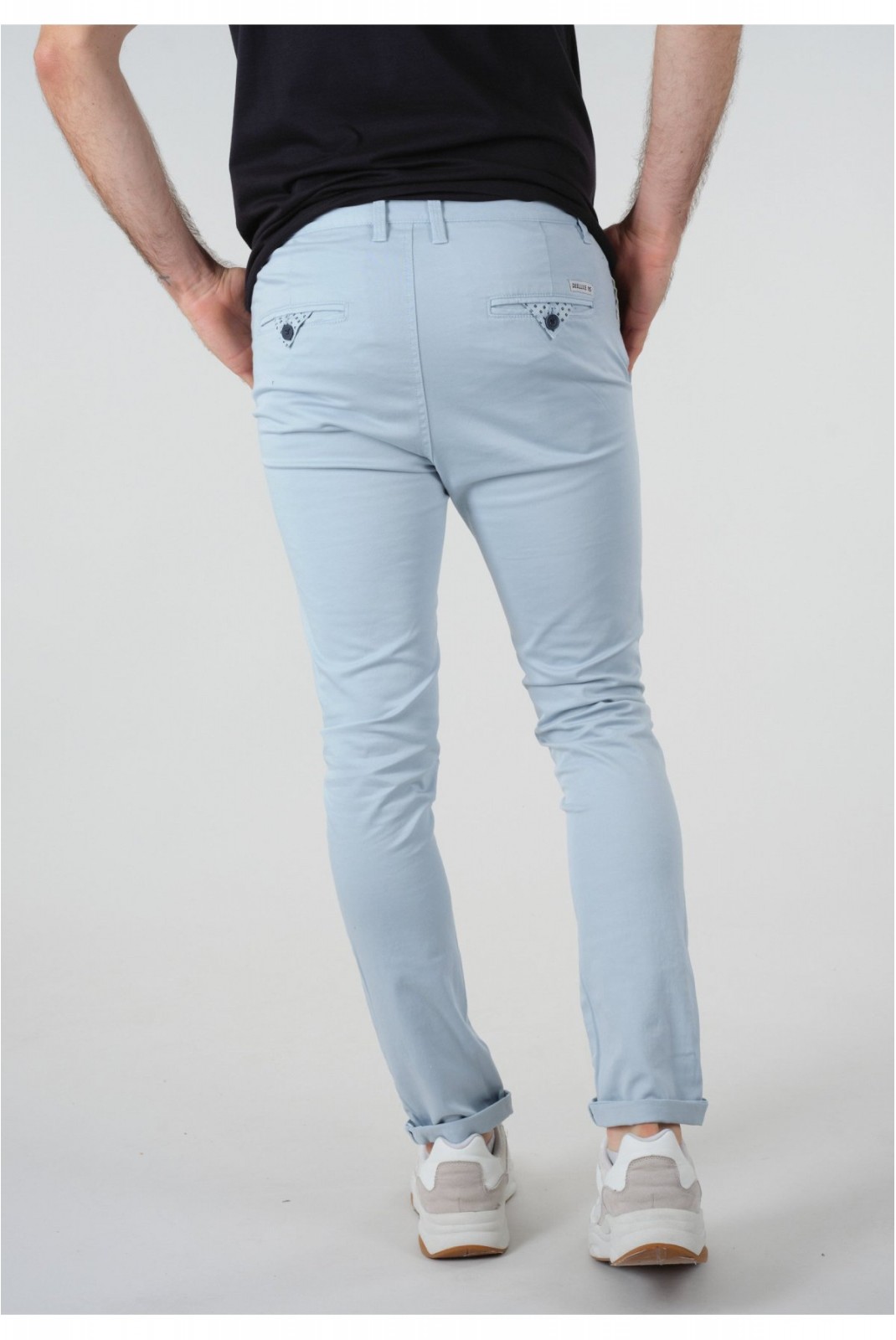 Pantalon chino slim uni stretch Deeluxe LBL BAKERY