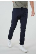 Pantalon chino slim uni stretch Deeluxe NAVY BAKERY