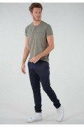 Pantalon chino slim uni stretch Deeluxe NAVY BAKERY