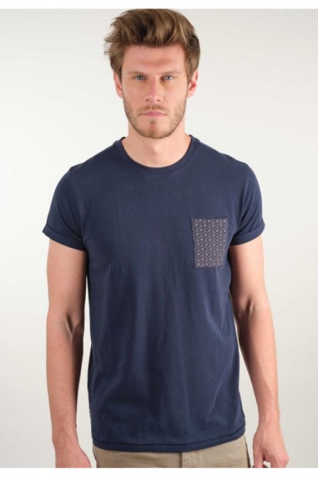 TShirt coton stretch poche motifs Deeluxe NAVY REDELL