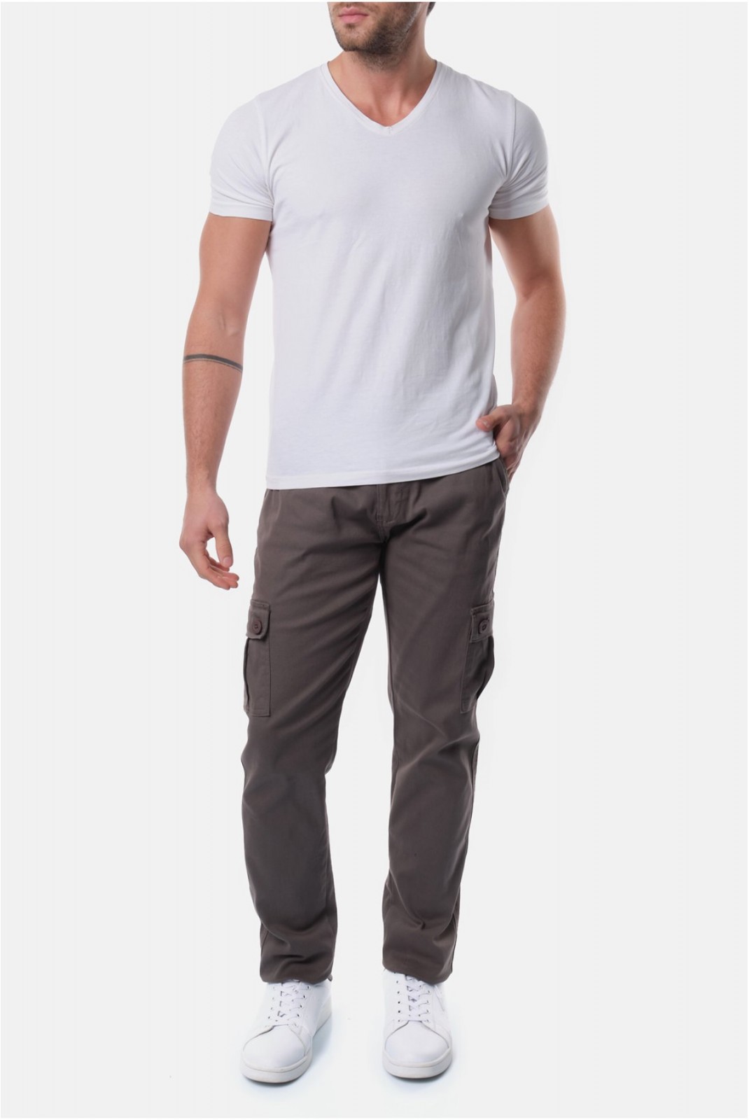 Pantalon cargo droit stretch Hopenlife GRIS TRAFALGAR