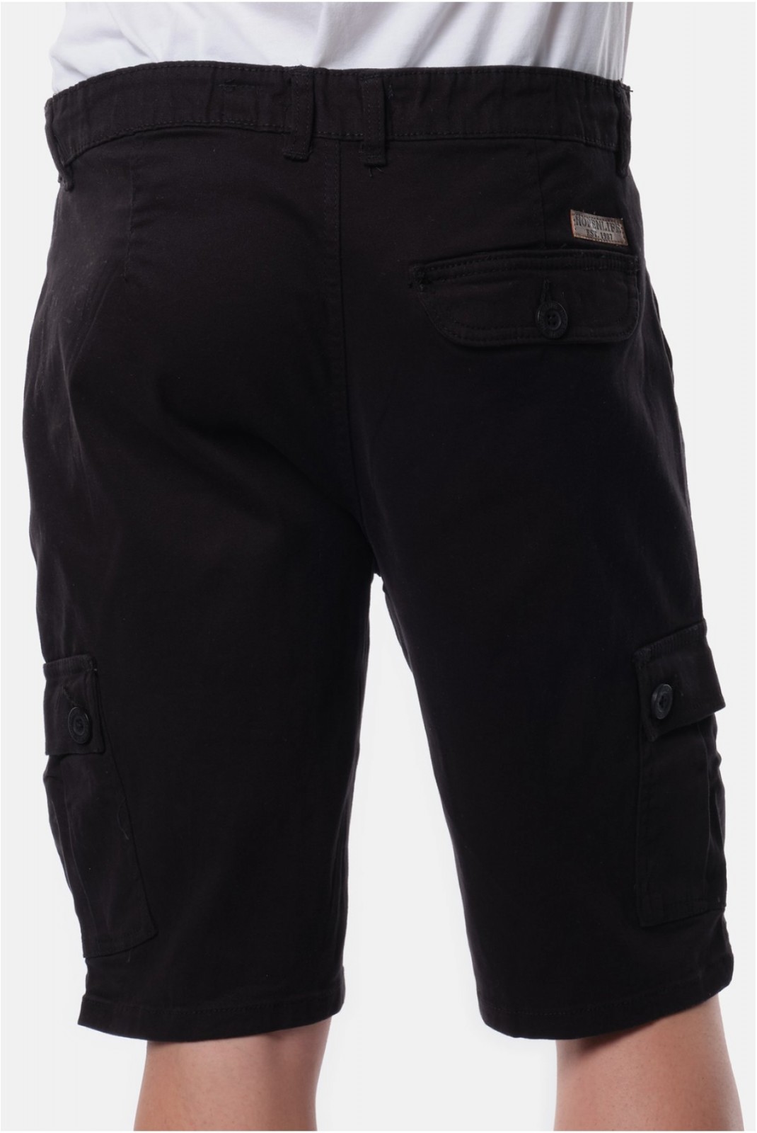 Bermuda cargo slim stretch Newgate Hopenlife NOIR NEWGATE