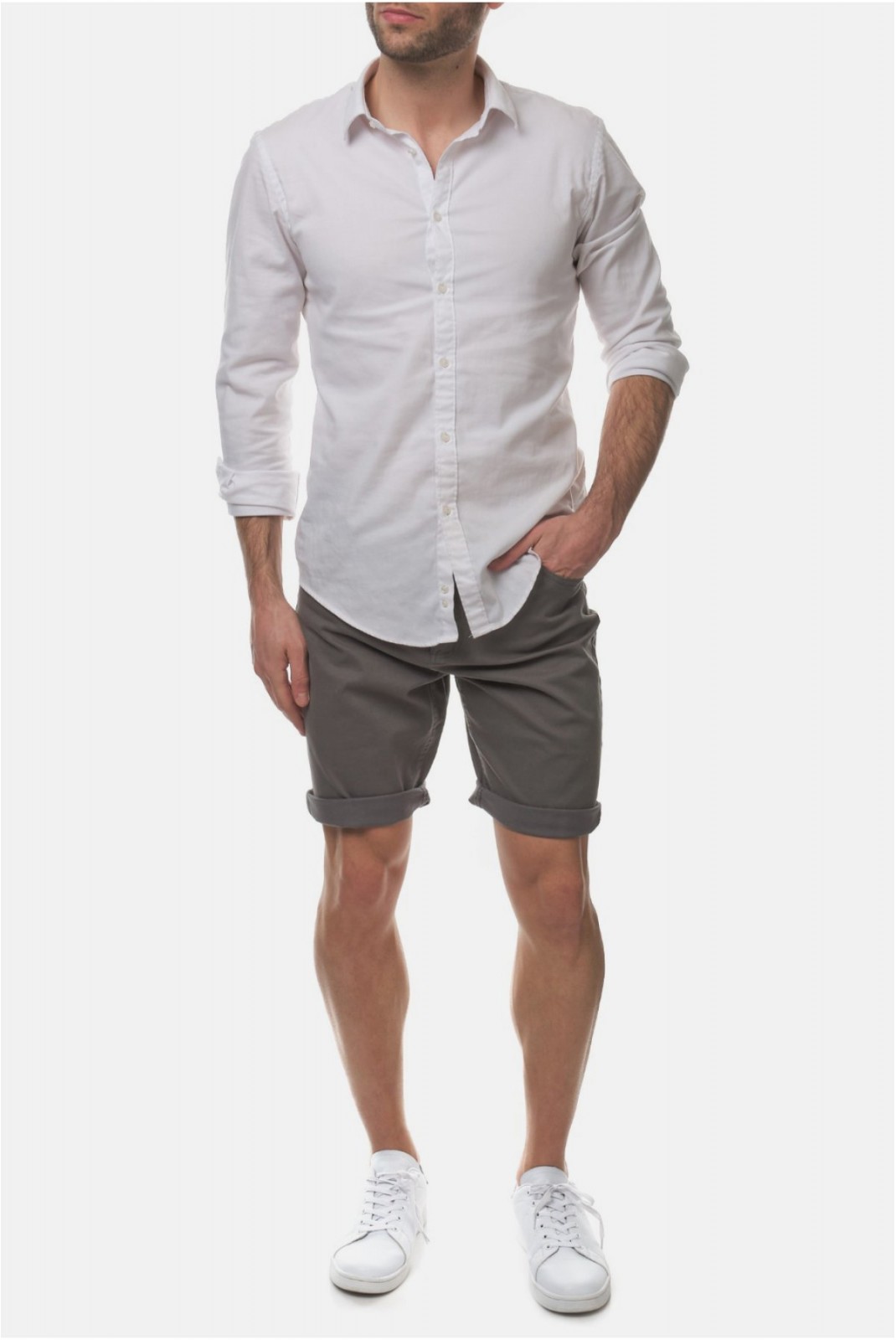 Bermuda slim stretch Temari Hopenlife GRIS TEMARI