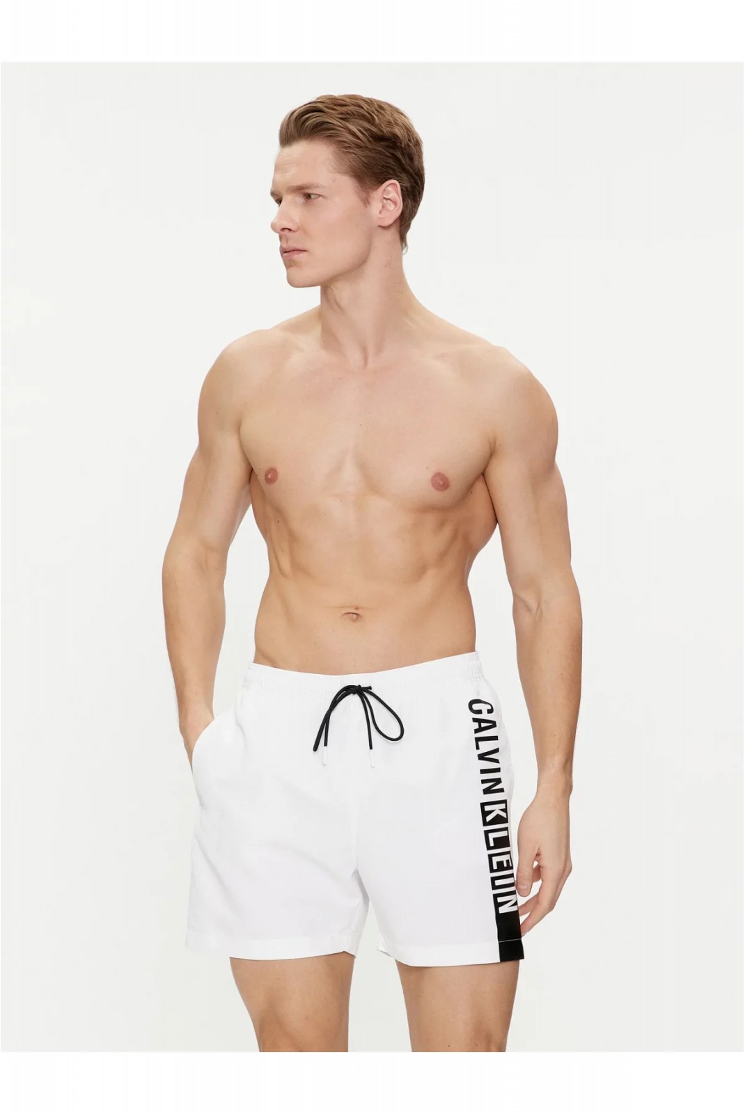 Short de bain logo latéral Calvin klein YCD Pvh Classic White KM0KM00991