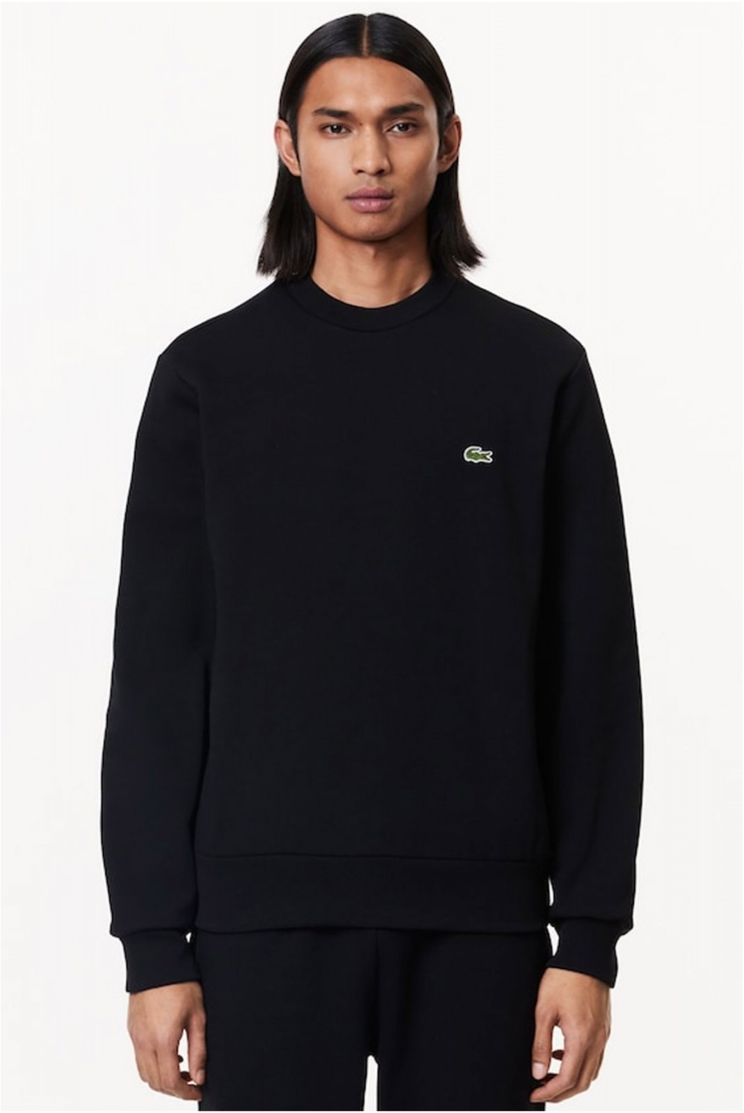 Sweat uni logo brodé Lacoste 031 BLACK  SH9608