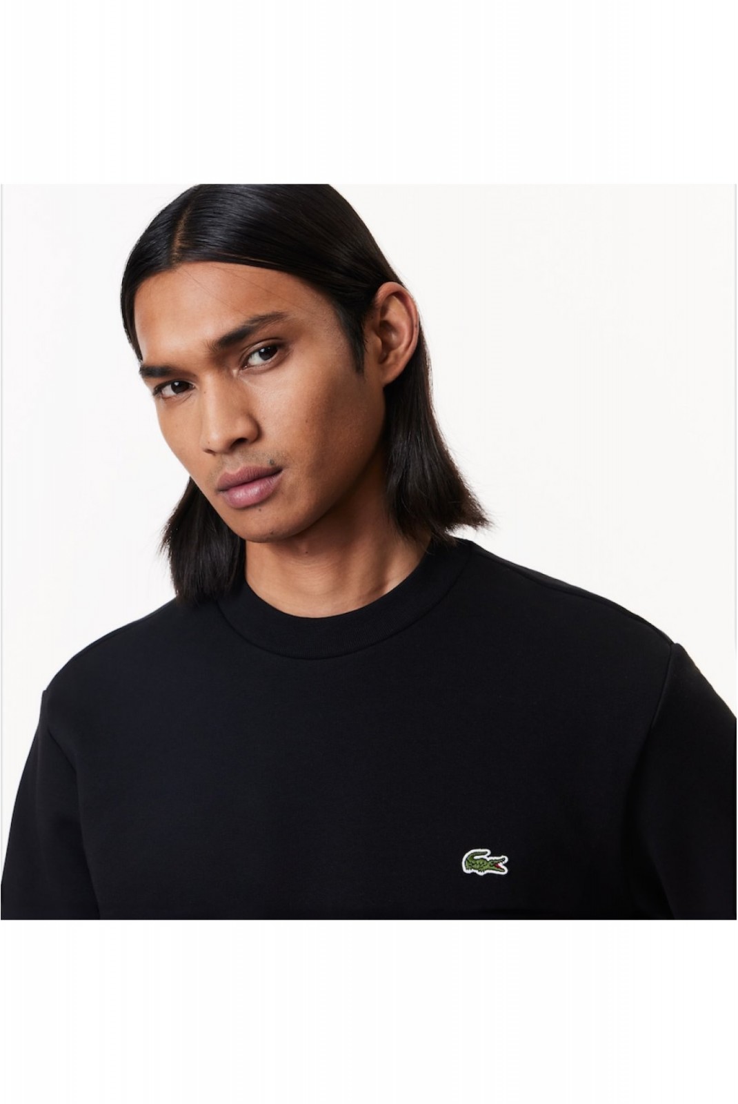 Sweat uni logo brodé Lacoste 031 BLACK  SH9608