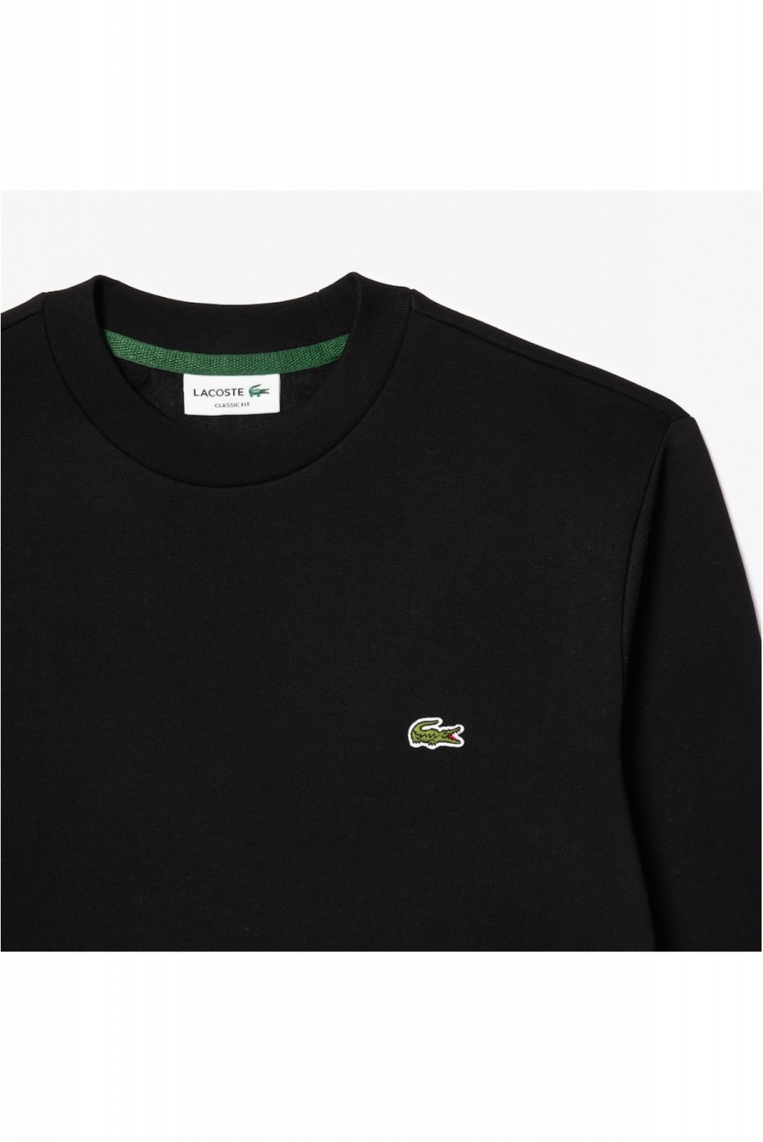 Sweat uni logo brodé Lacoste 031 BLACK  SH9608