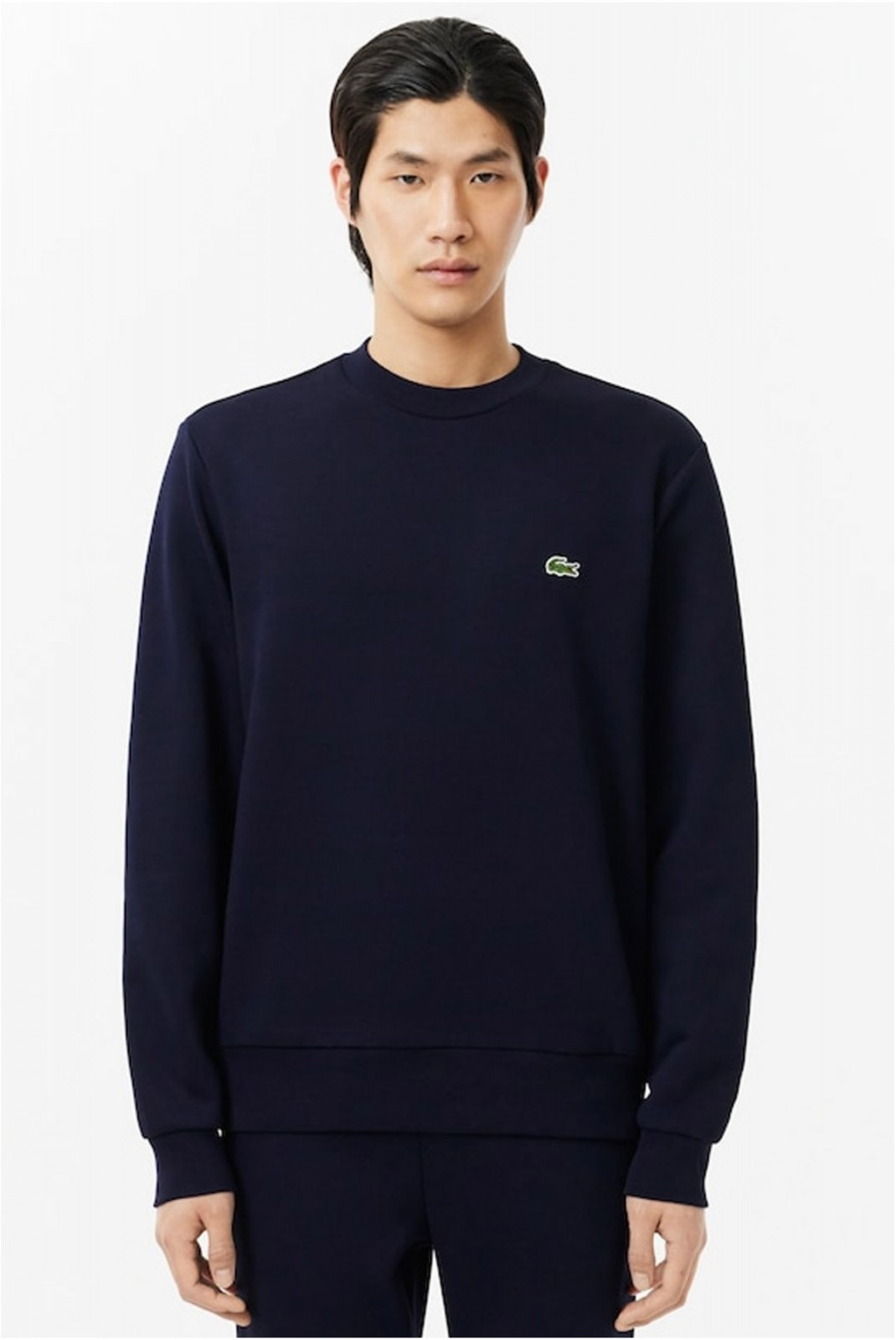 Sweat uni logo brodé Lacoste 166 NAVY BLUE SH9608