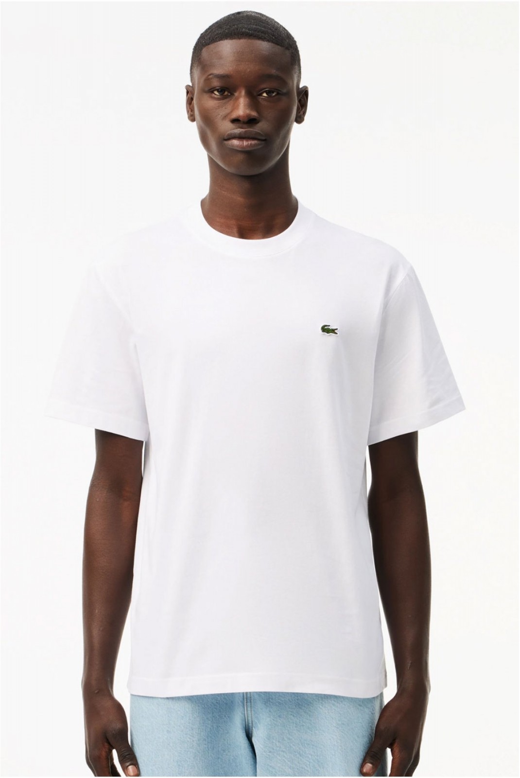 TShirt basique 100%coton Lacoste 001 WHITE  TH7318