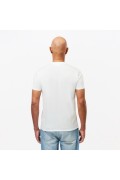 TShirt coton uni logo brodé Lacoste 001 WHITE  TH6709