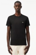 TShirt coton uni logo brodé Lacoste 031 BLACK  TH6709