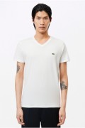 Tshirt coton col v Lacoste 001 WHITE  TH6710