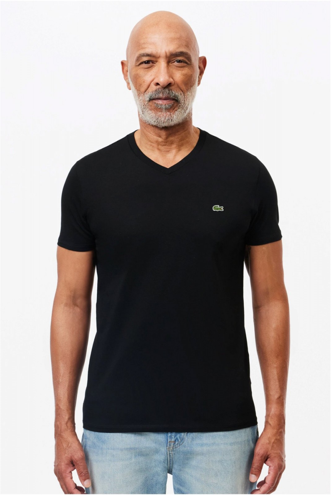 Tshirt coton col v Lacoste 031 BLACK  TH6710