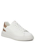 Sneakers cuir ELBA Guess jeans WHITE BEIGE BROWN FMPVIB LEA12