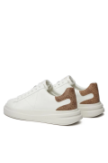 Sneakers cuir ELBA Guess jeans WHITE BEIGE BROWN FMPVIB LEA12