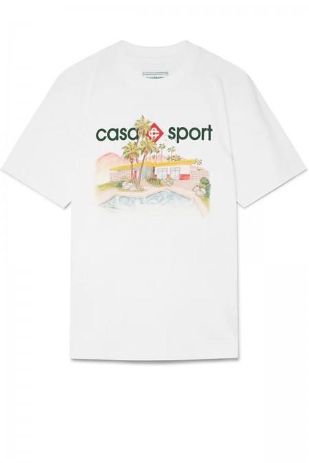 TShirt logo printé Poolside Casa blanca WHITE COTON/JERSEY MS22-JTS-001-02