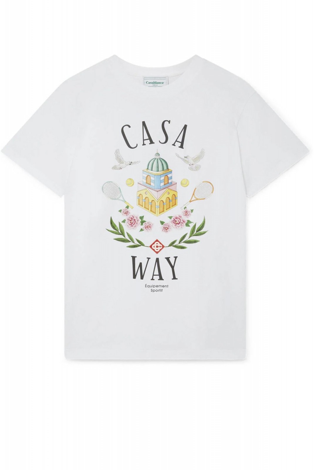 TShirt coton imprimé Casa Way Casa blanca WHITE JERSEY  MS23-JTS-001-14