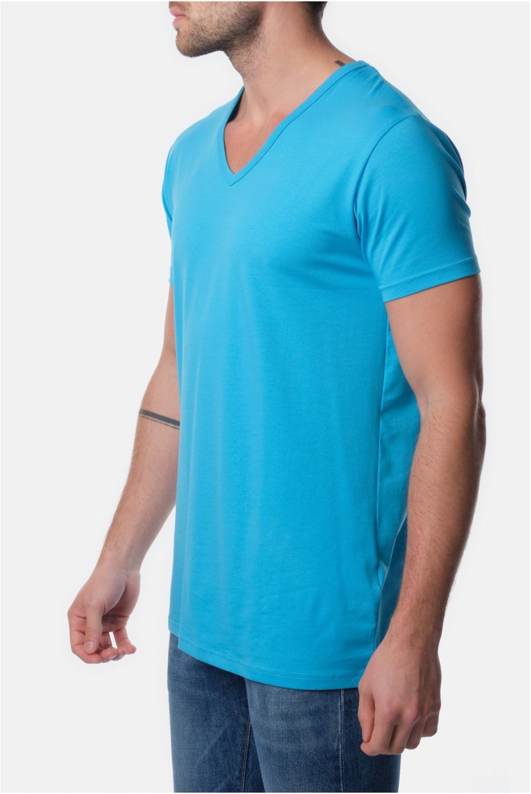 TShirt uni coton stretch Hopenlife TURQUOISE KONOHA