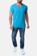 TShirt uni coton stretch Hopenlife TURQUOISE KONOHA