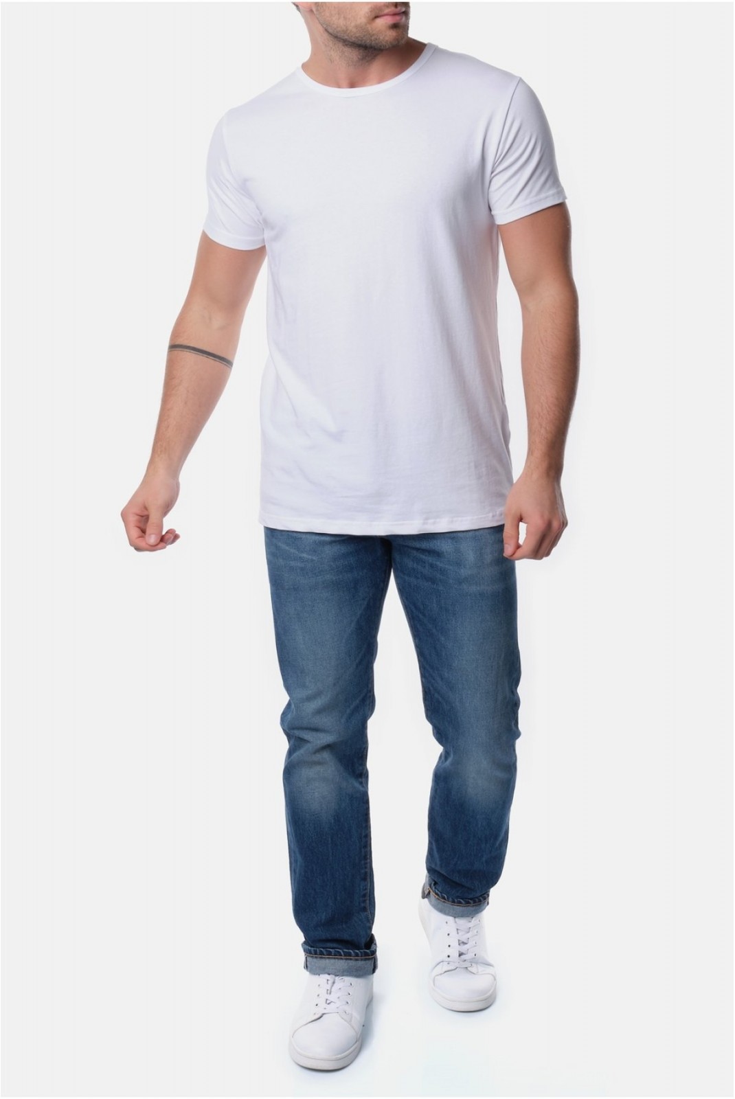 TShirt col rond coton stretch Hopenlife BLANC SUNA