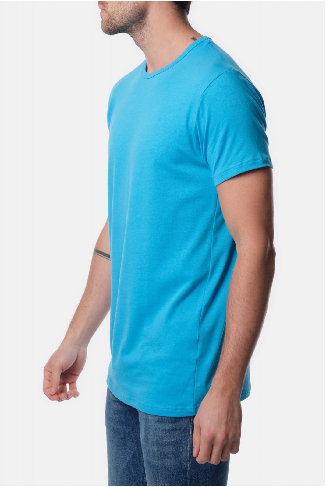 TShirt col rond coton stretch Hopenlife TURQUOISE SUNA