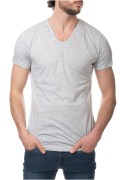 Tshirt col v détails boutons Hopenlife GRIS NARSUS