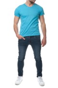 Tshirt col v détails boutons Hopenlife TURQUOISE NARSUS