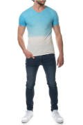 Tshirt bi couleur 100% coton Hopenlife TURQUOISE DARYUN