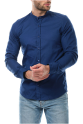 Chemise col mao coton stretch Hopenlife NAVY BULMA