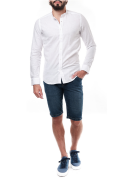 Chemise col mao lin coton Hopenlife BLANC ADAM