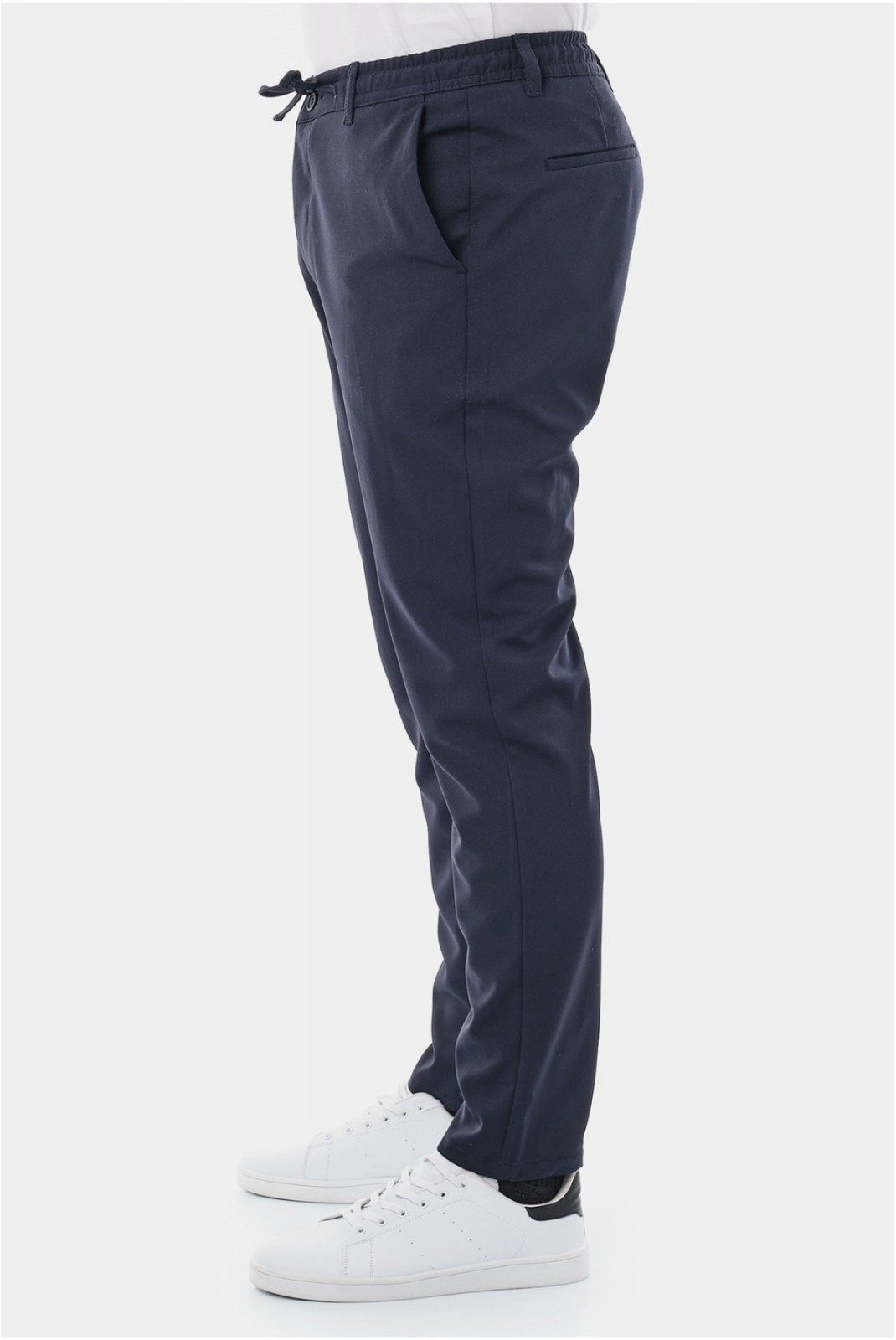 Pantalon chino uni maille Hopenlife NAVY ROCHANA