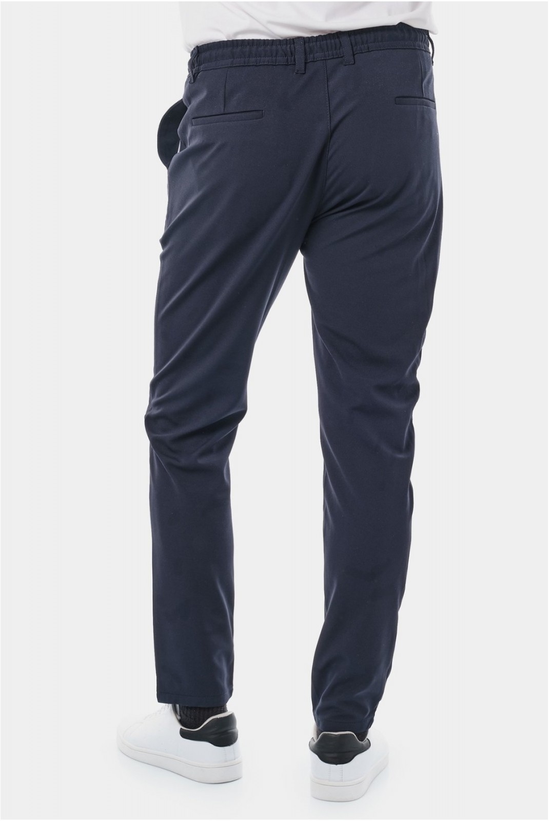 Pantalon chino uni maille Hopenlife NAVY ROCHANA