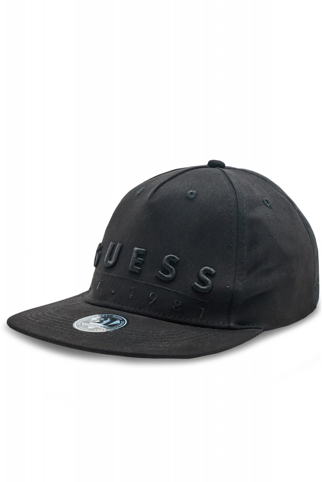 Casquette en coton à logo brodé Guess jeans BLACK AM9292 COT01