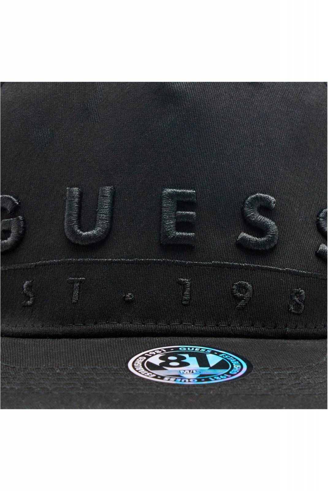 Casquette en coton à logo brodé Guess jeans BLACK AM9292 COT01