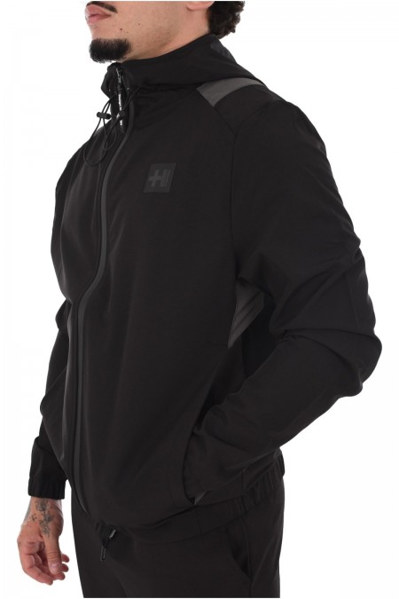 Veste zippée capuche stretch Helvetica BLACK 08TRAVELER