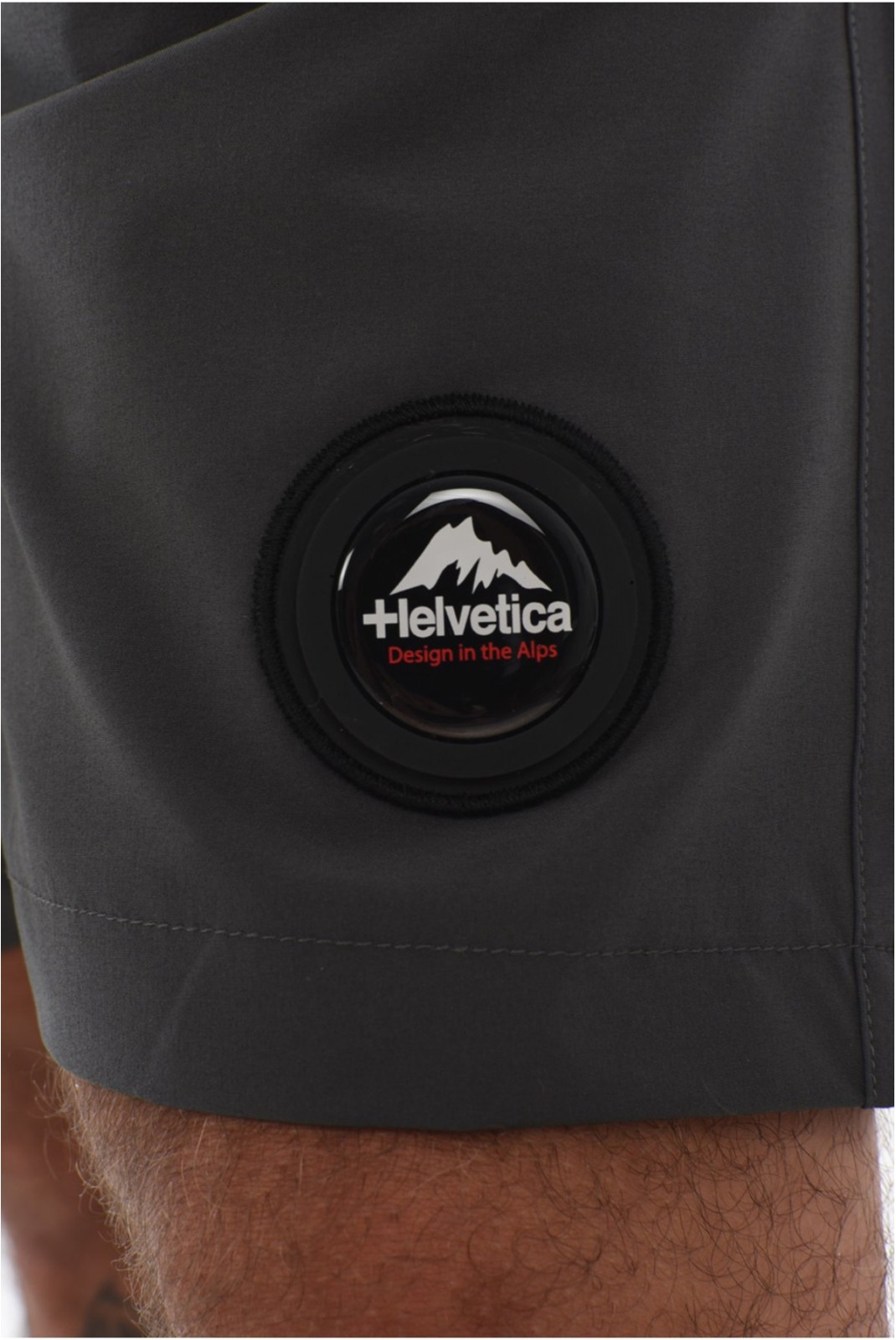 Short stretch logo macaron Helvetica DARK GREY 19TAKEN SHORT